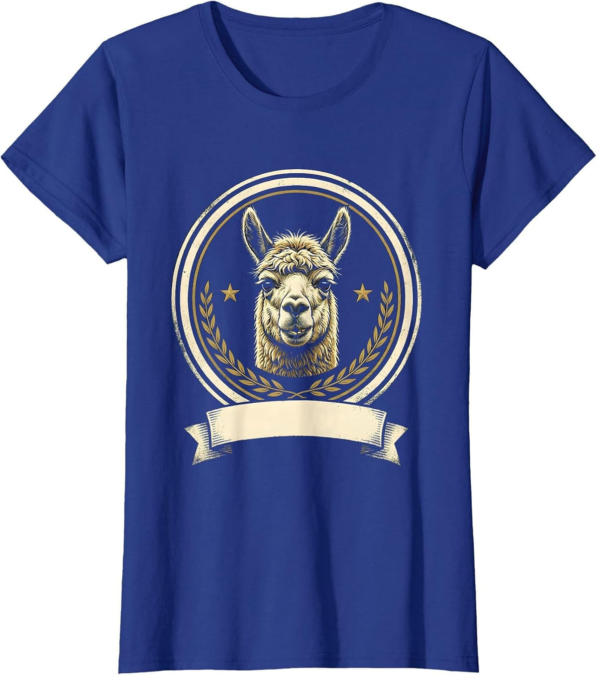 Women's Alpaca Emblem Funny Casual Humor T-Shirt - Royal Blue