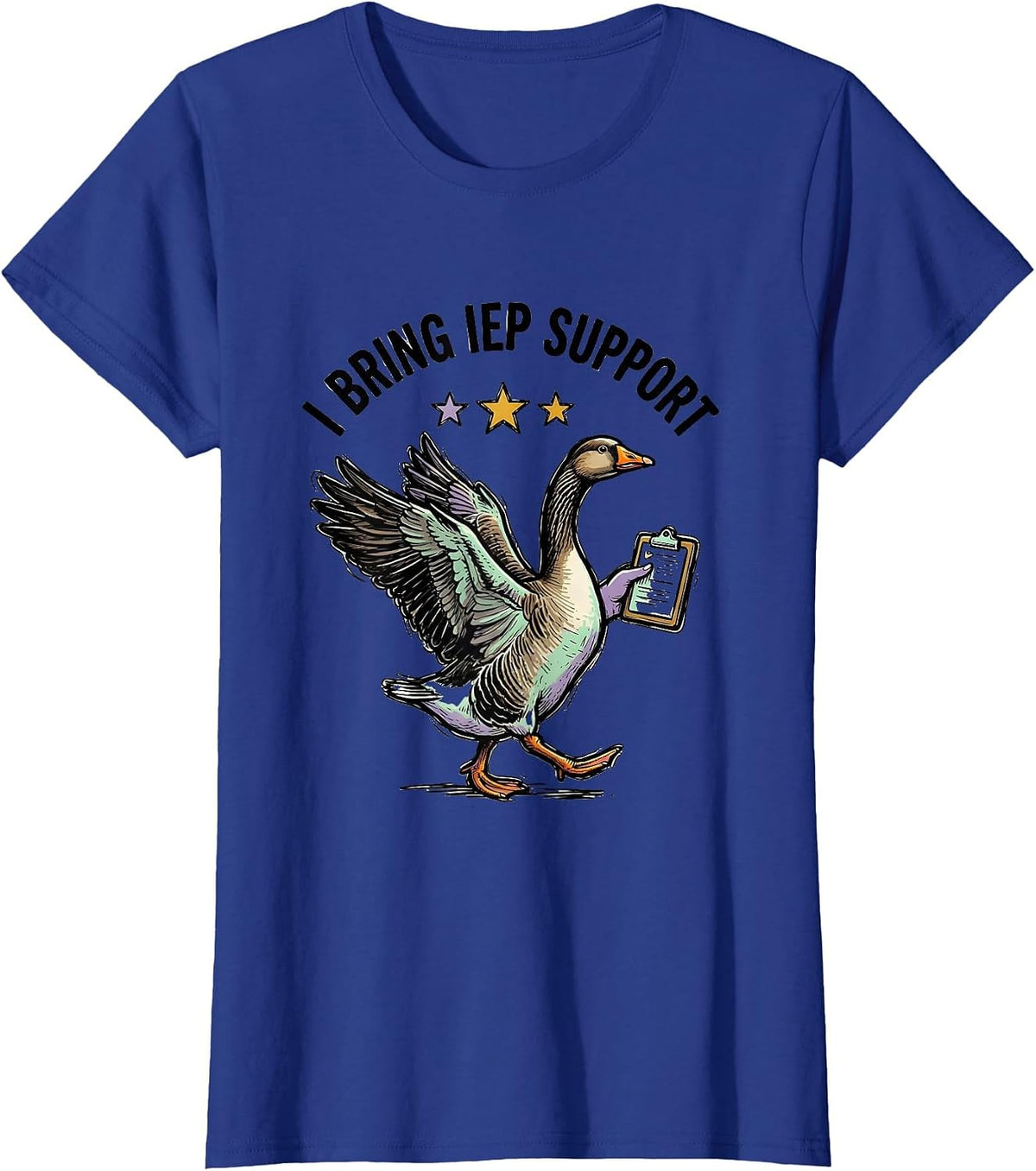 Women's I Bring IEP Support Funny Special Education Teacher Silly T-Shirt - Royal Blue