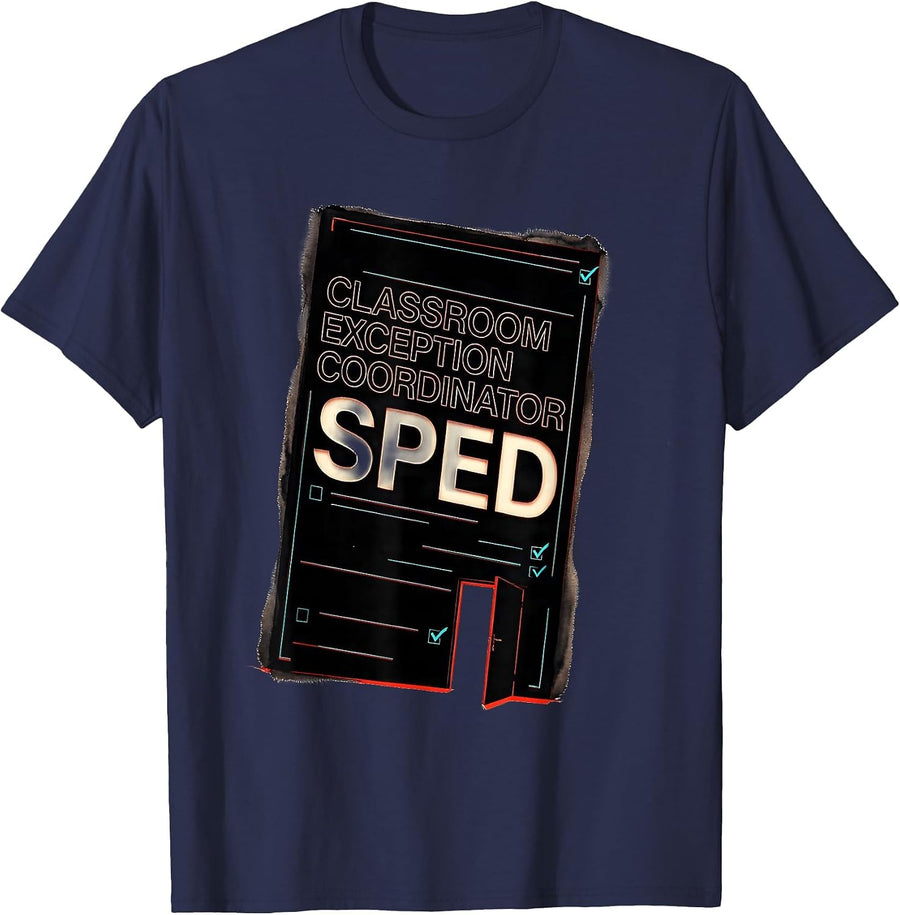 Classroom Exception Coordinator SPED Funny Chaos Coordinator T-Shirt - Navy Blue