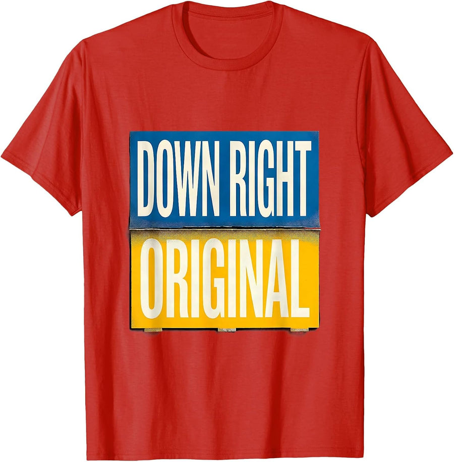 Men's Down Right Original Heartfelt Down Syndrome Awareness Family T-Shirt - Red