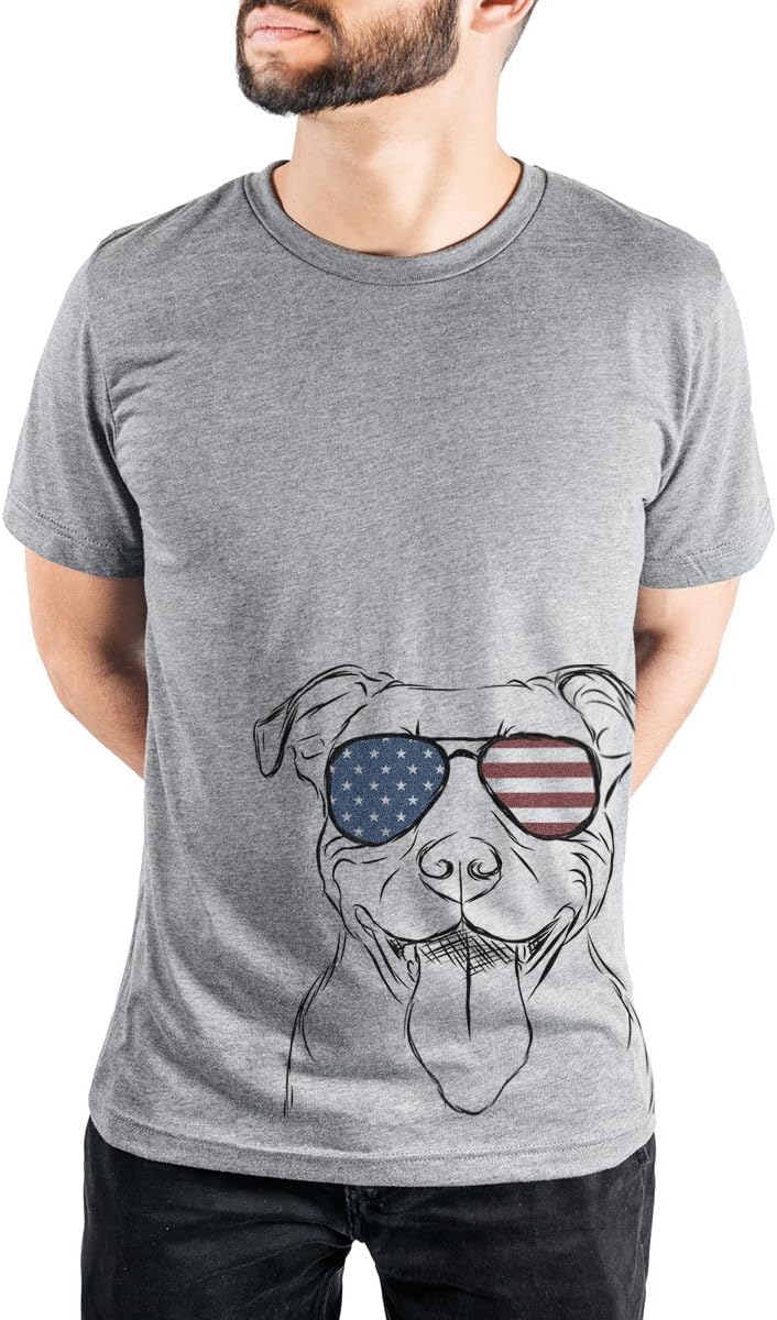 Inkopious Patriotic Major the Pitbull Triblend T-Shirt - Unisex Grey Crew Neck