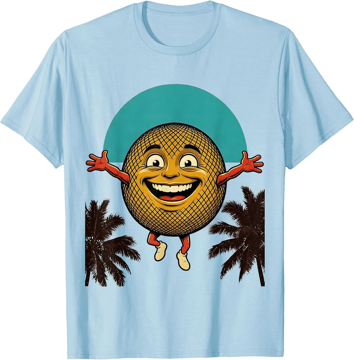 Men's Filipino Fisherman Casting Net Tropical Sunrise T-Shirt - Baby Blue