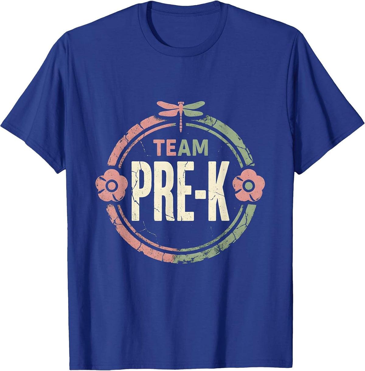 Team Pre-K Floral Boho Teacher Gift Back To School T-Shirt - Royal Blue