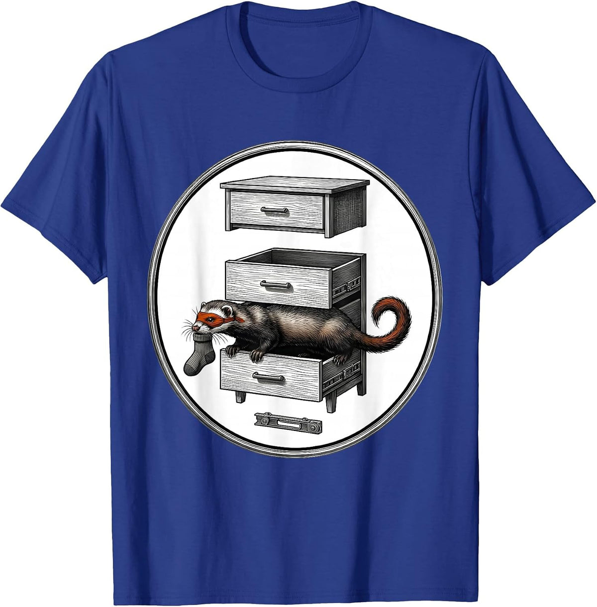 Ferret Exploded View Badge Funny Ferret Lover Gift T-Shirt - Royal Blue