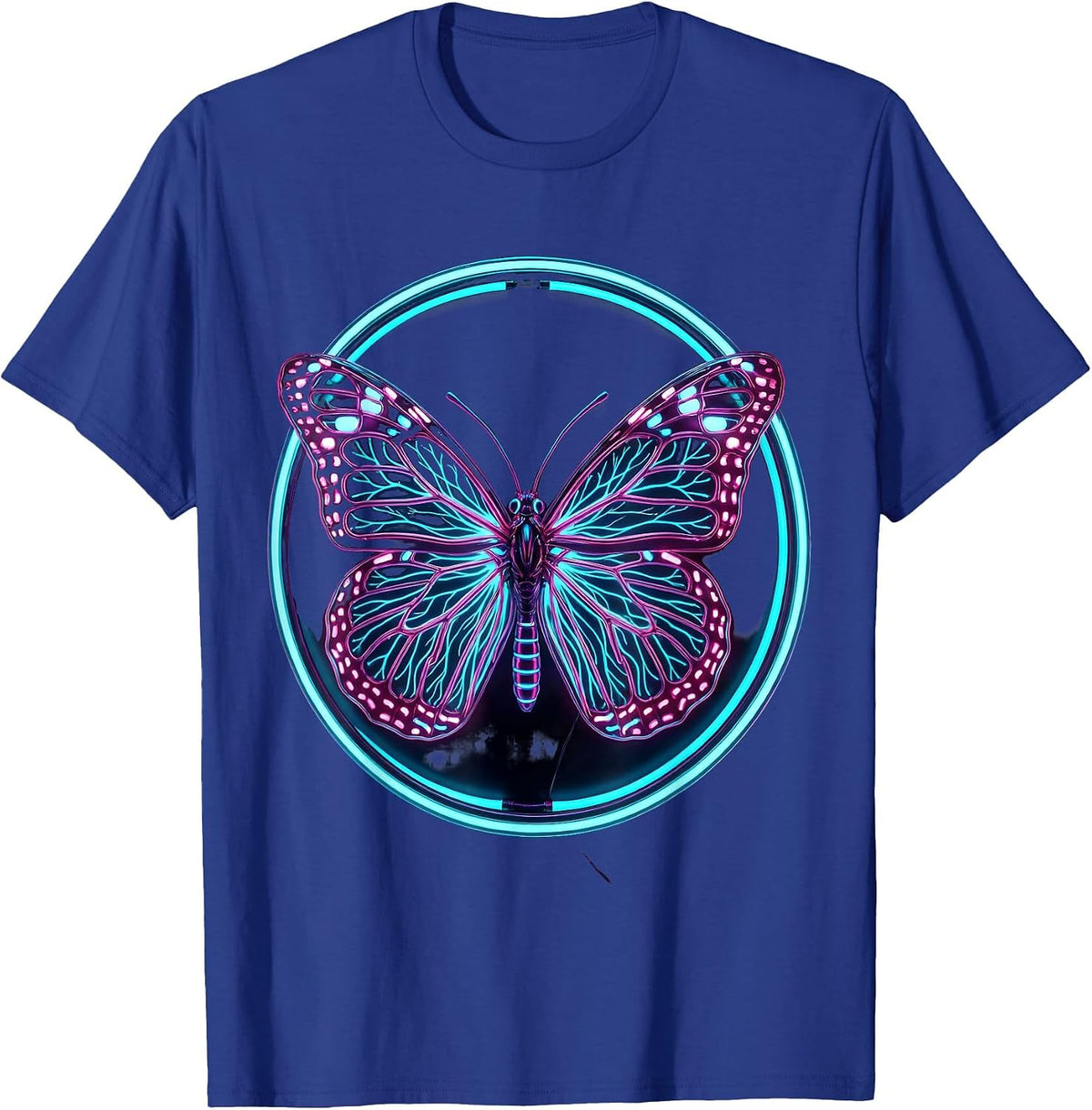 Men's Overstimulated Nervous System Butterfly Graphic T-Shirt - Royal Blue