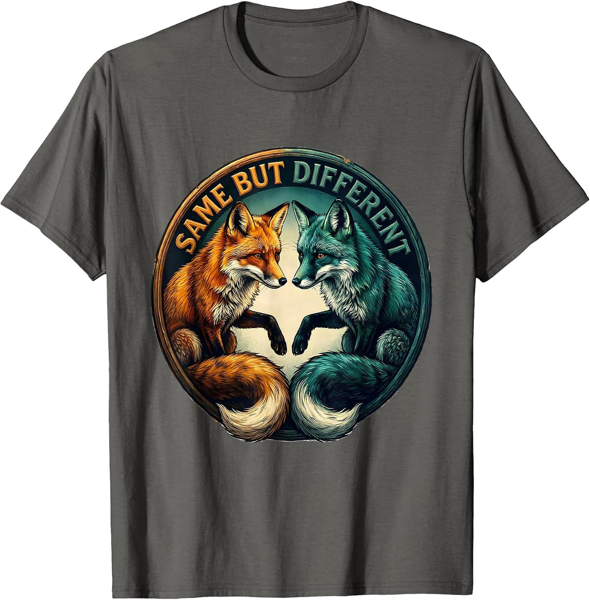 Men's Same But Different Unique Identity Graphic Design T-Shirt - Asphalt Grey