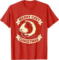 Men's Merry Cavy Christmas Funny Guinea Pig Pet Lover Holiday T-Shirt - Red