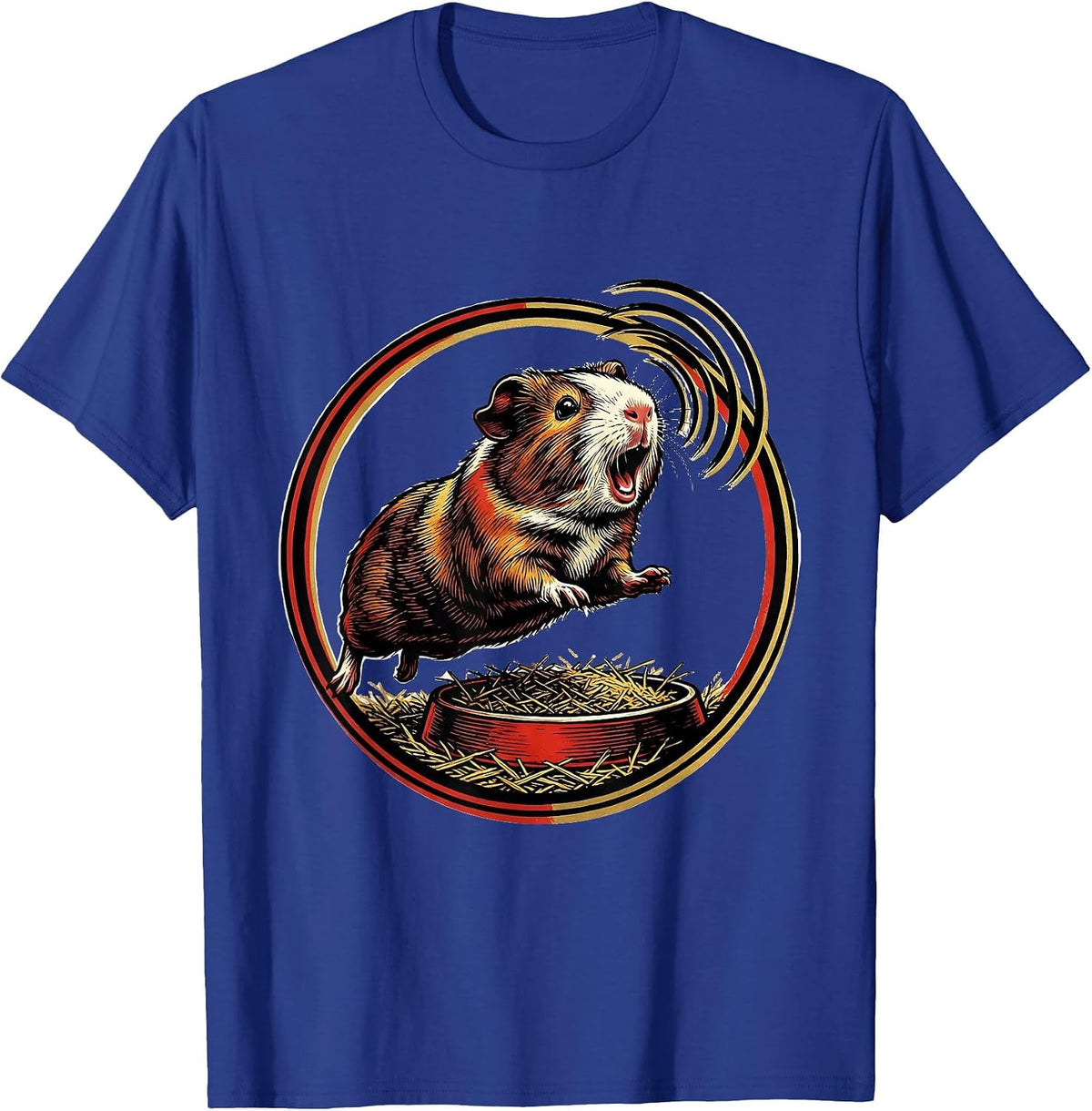 Men's Sealed Guinea Pig Badge Funny Pet Lover Gift T-Shirt - Royal Blue