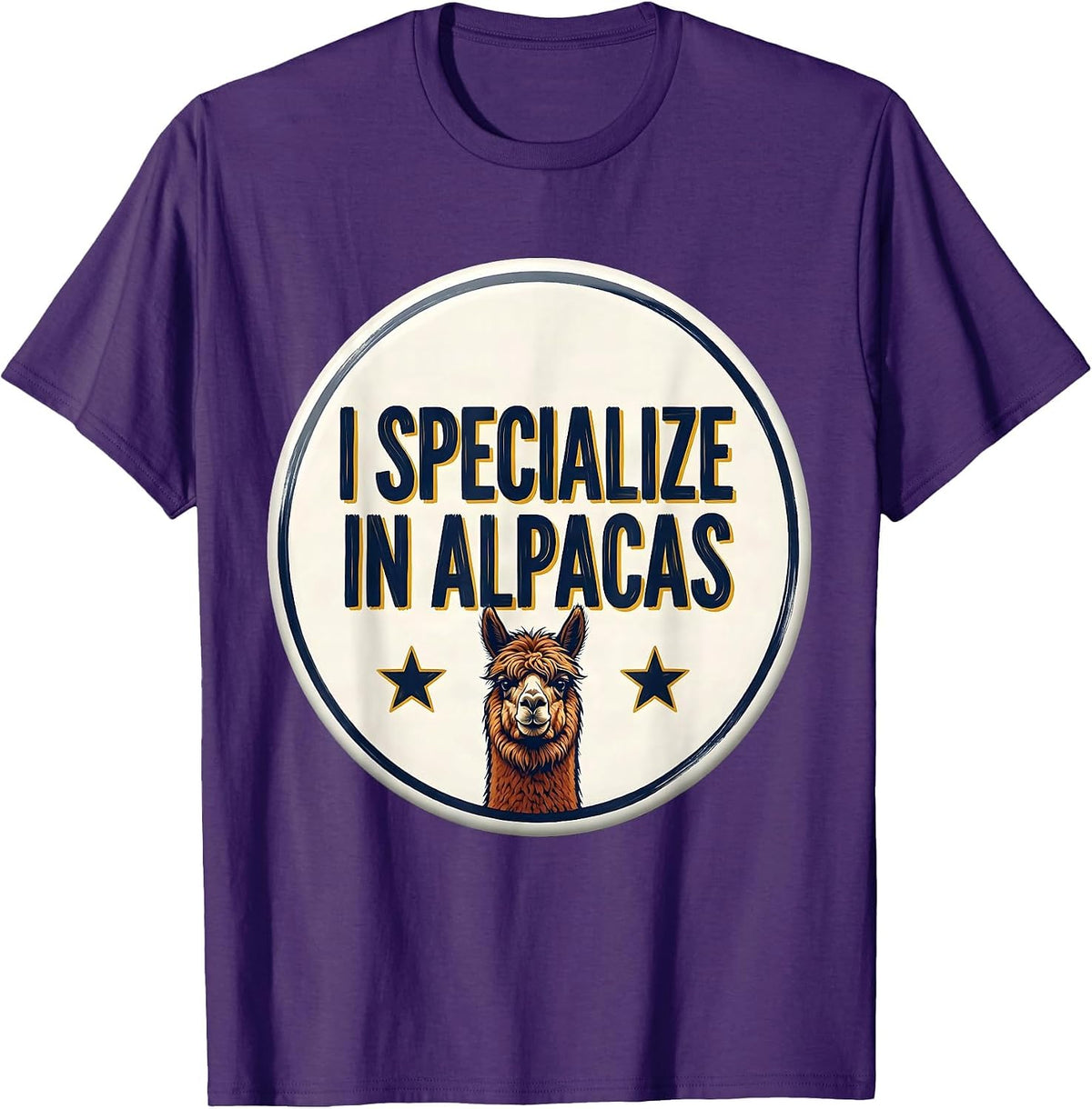 I Specialize In Alpacas Funny Alpaca Lover Novelty Humor T-Shirt - Purple