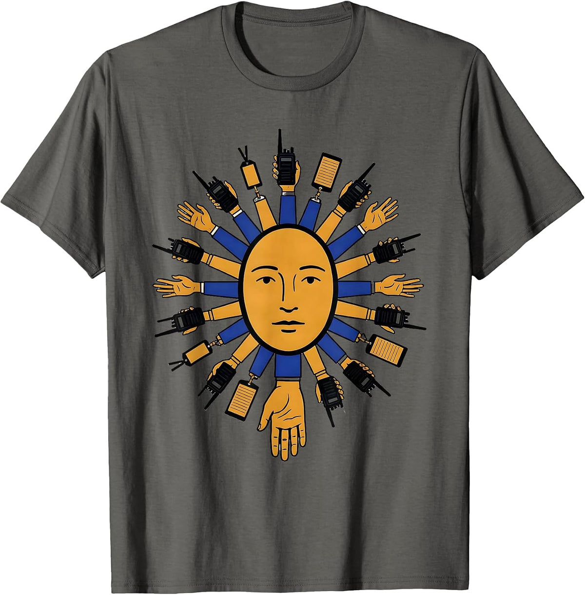 Hands Full Paraprofessional Funny SPED Teacher T-Shirt - Asphalt Grey
