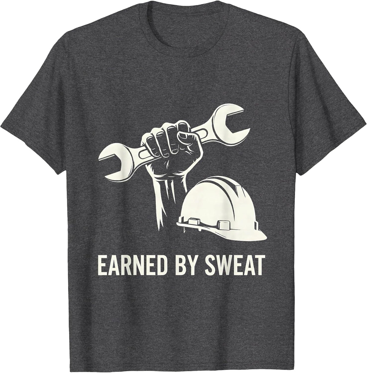 earned by sweat Union Strong Skilled Worker Labor Pride T-Shirt - Dark Heather Grey