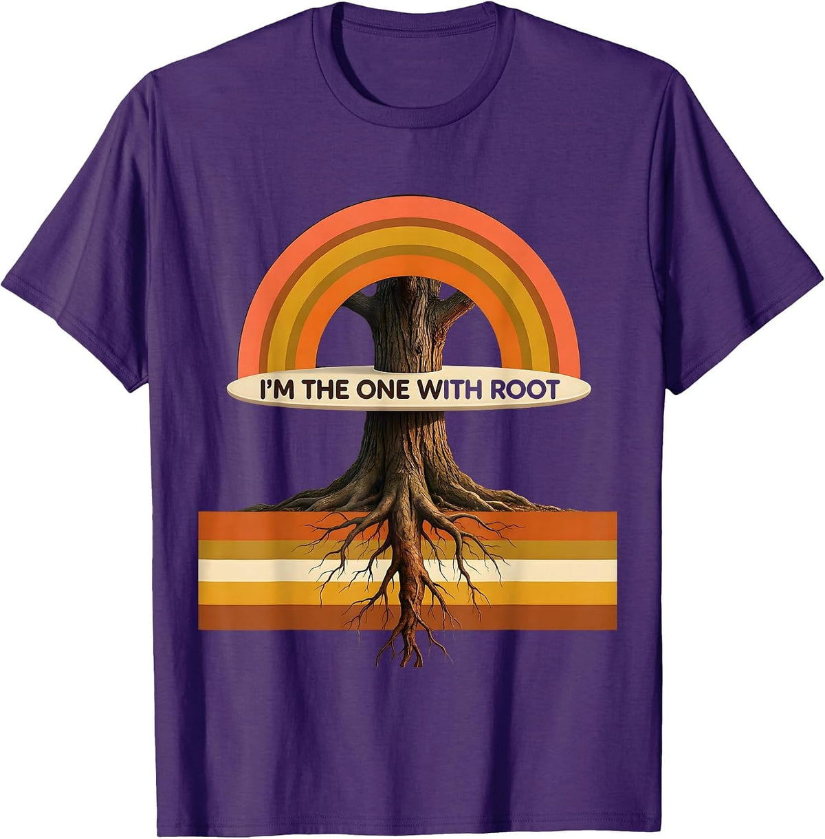 Men's I'm The One With Root Retro 70s Linux Sysadmin Humor T-Shirt - Purple
