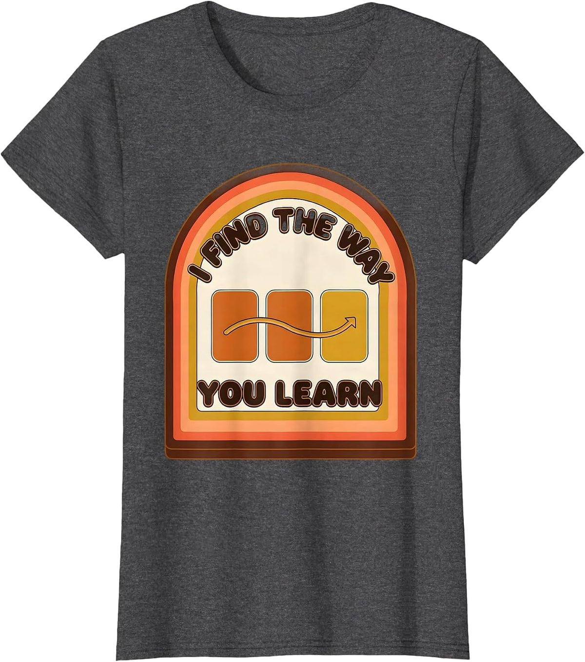 Women's I Find The Way You Learn Retro Special Education Teacher T-Shirt - Dark Heather Grey