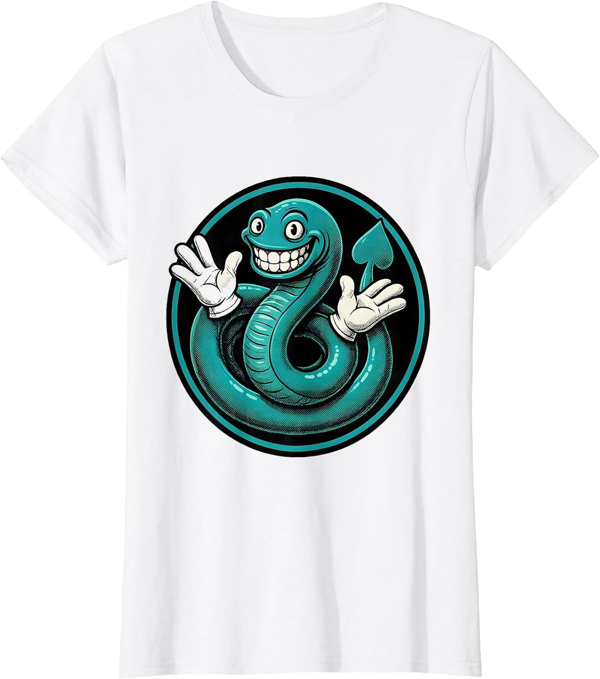 Electric Eel Glowing in Dark Water Illustration T-Shirt - White