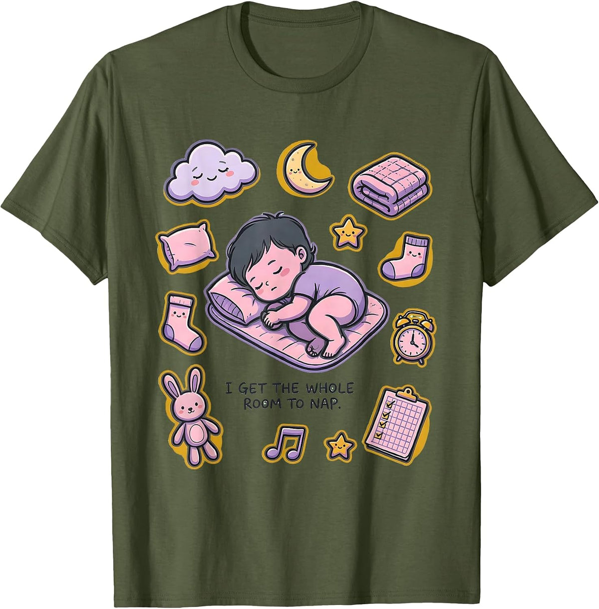 I Get The Whole Room To Nap Funny Childcare Provider Daycare T-Shirt - Olive Green