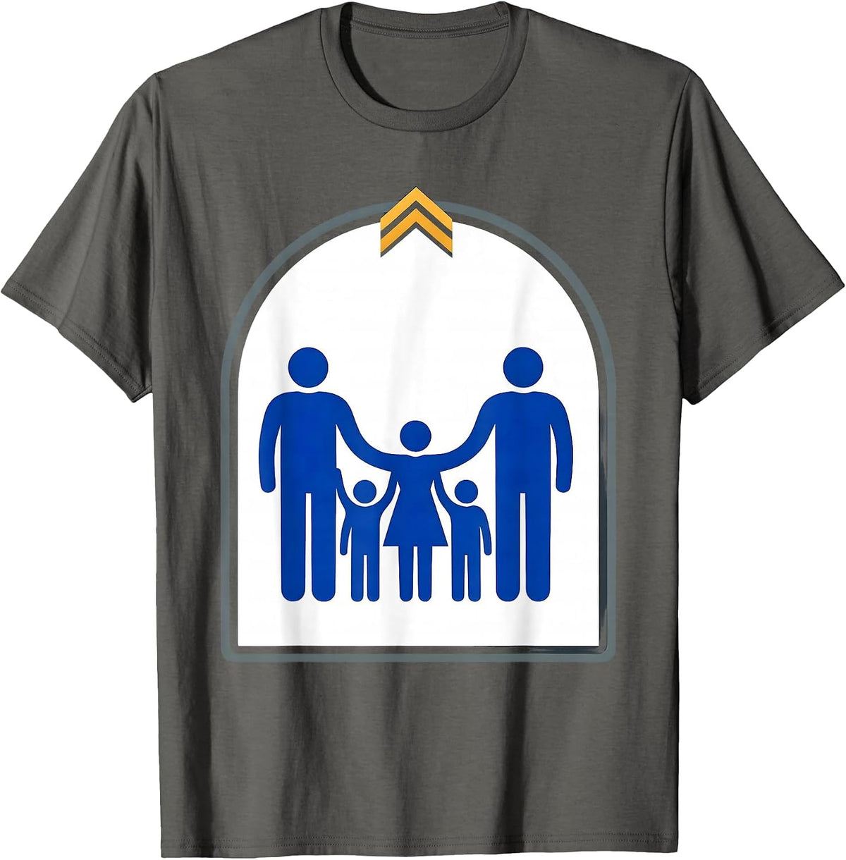 Men's Linked Family Silhouettes Down Syndrome Awareness Support T-Shirt - Asphalt Grey