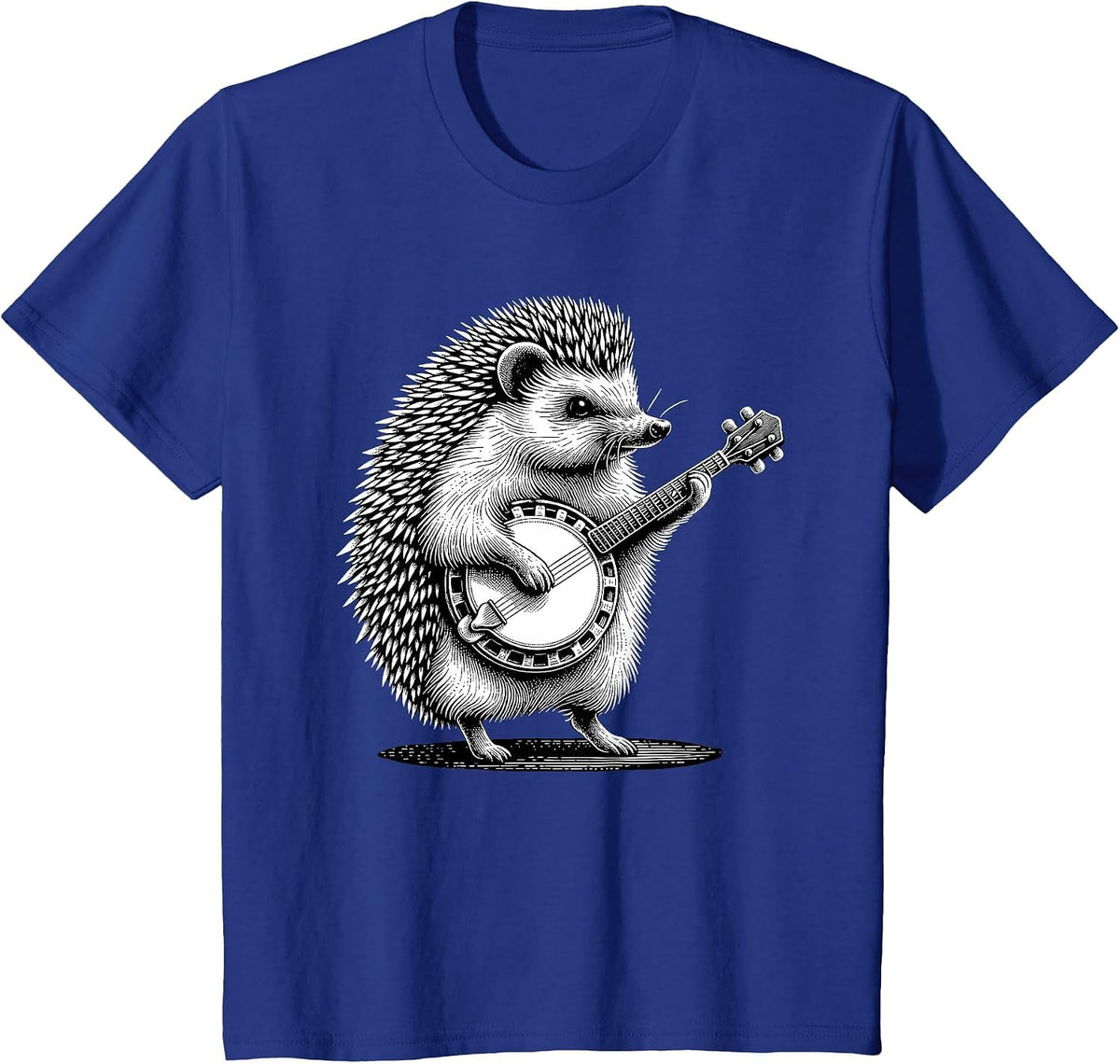 Hedgehog Playing Banjo Marching Band Musician Instrument T-Shirt - Royal Blue
