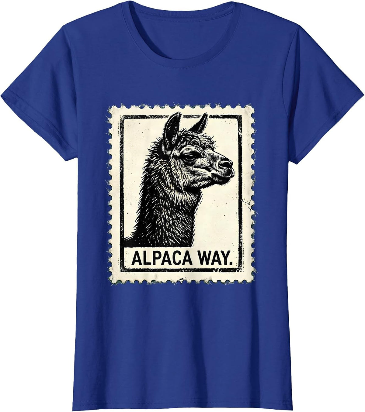 Women's Alpaca Way Funny Alpaca Lover Animal Humor Novelty T-Shirt - Royal Blue