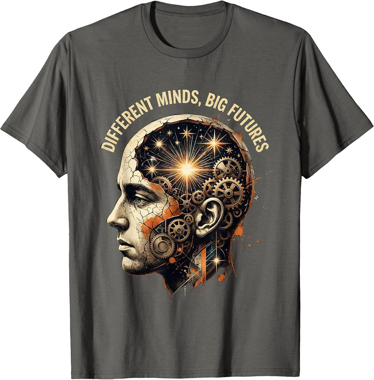 Different Minds Big Futures Special Education Design T-Shirt - Asphalt Grey