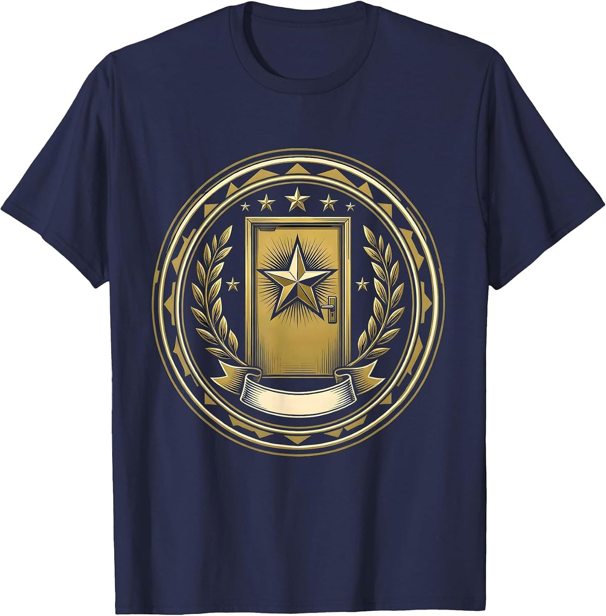 Sped Teacher Gold Star Classroom Door Graphic T-Shirt - Navy Blue