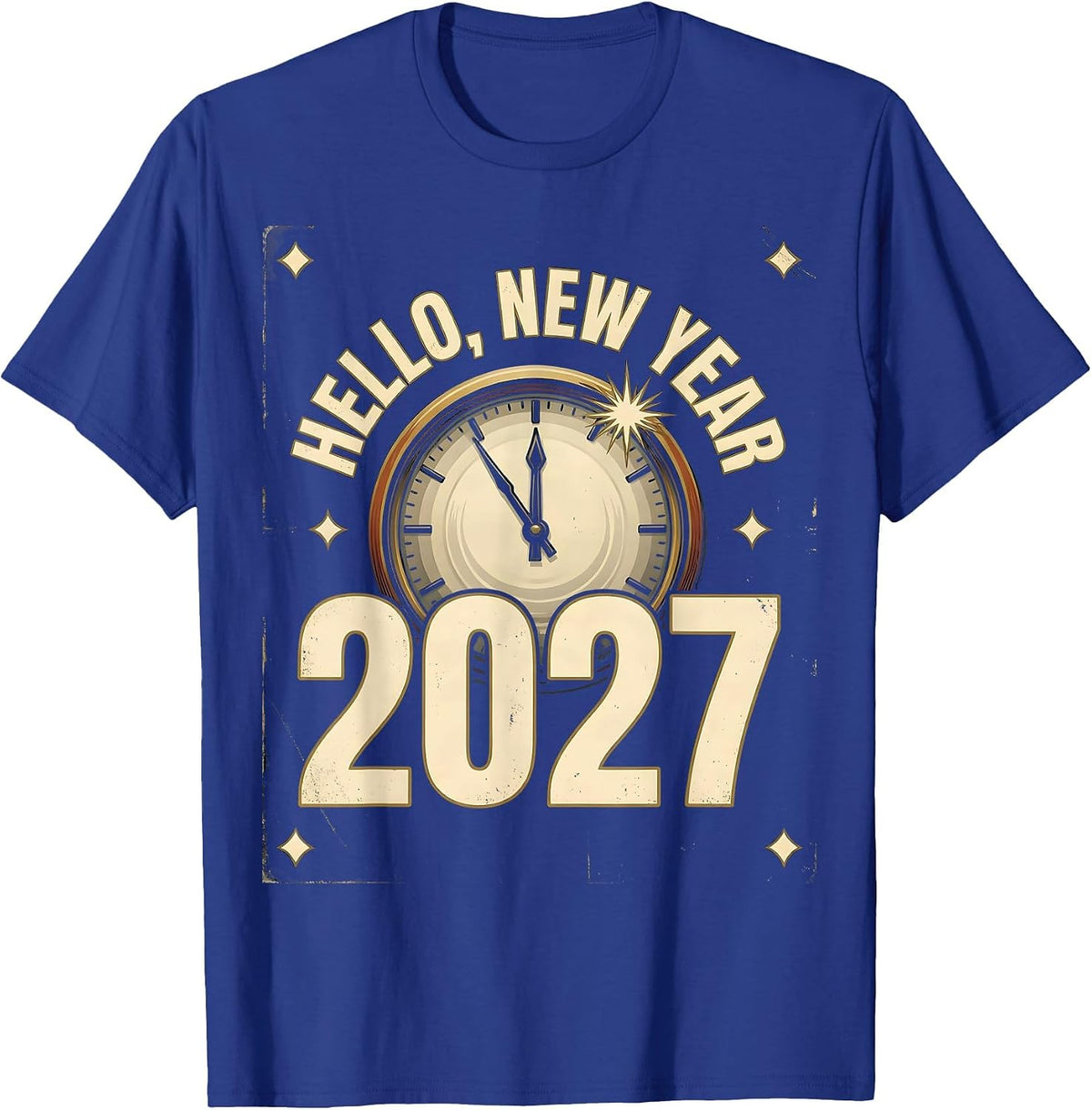 Hello, New Year 2027 Vintage Party Group Matching T-Shirt - Royal Blue