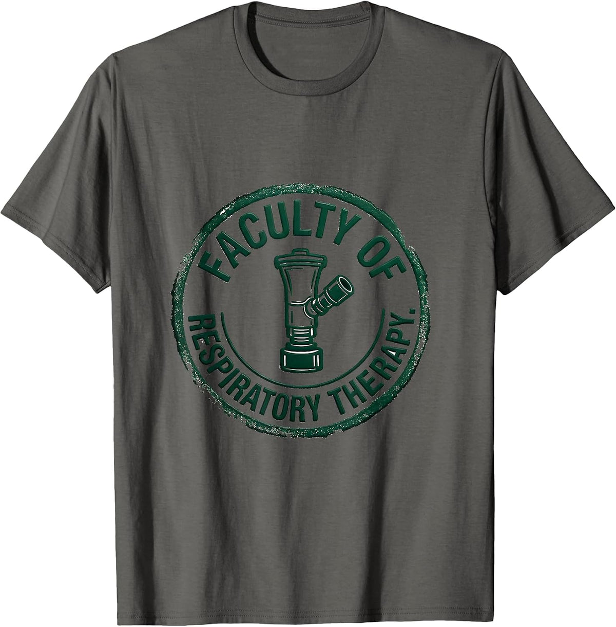 Faculty of Respiratory Therapy Rubber Stamp Respiratory T-Shirt - Asphalt Grey