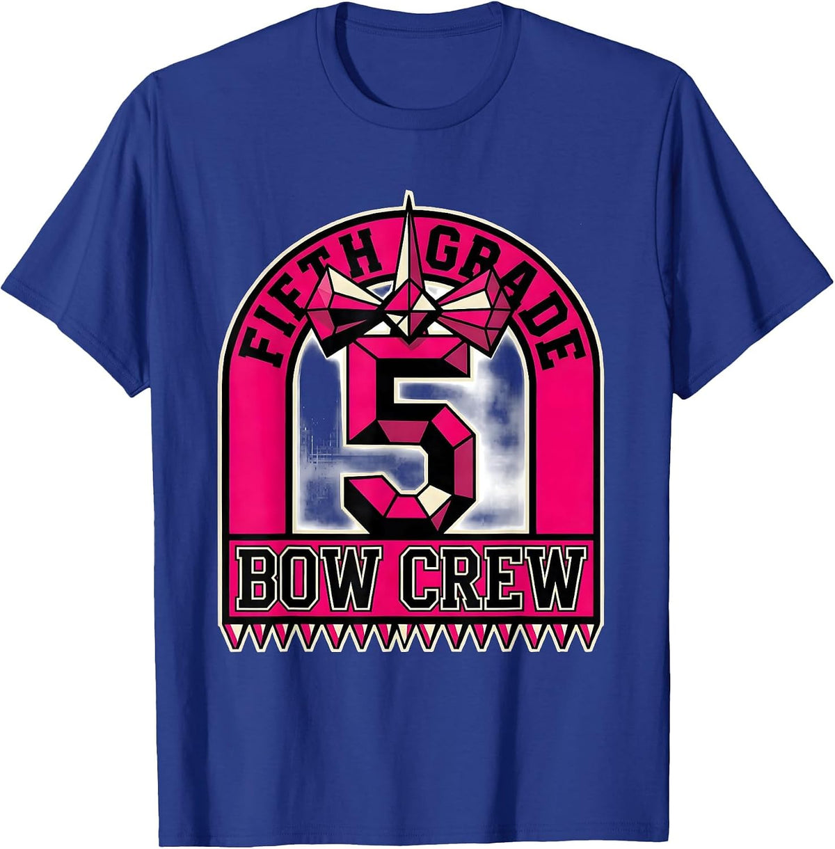 Men's Fifth Grade Bow Crew Coquette Bow Back To School Girly T-Shirt - Royal Blue