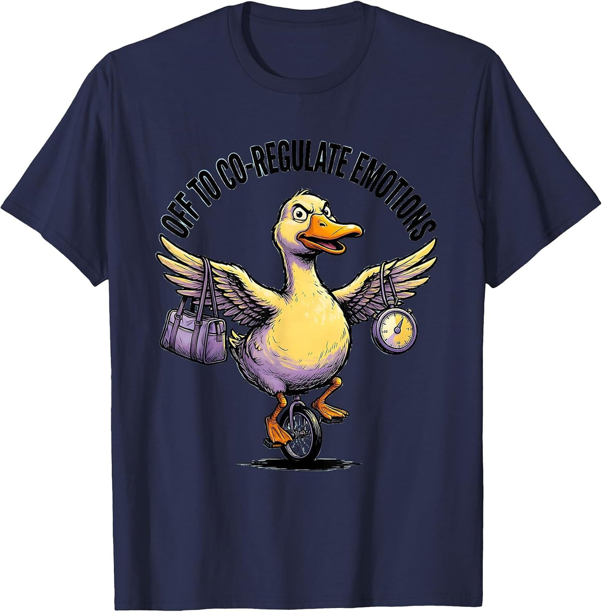 Off To Co-Regulate Emotions Funny Mental Health Counselor T-Shirt - Navy Blue