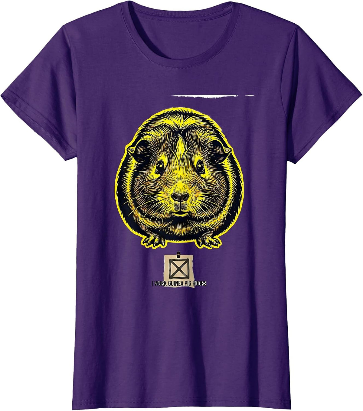 Women's I Work Guinea Pig Hours Funny Guinea Pig Lover Gift T-Shirt - Purple