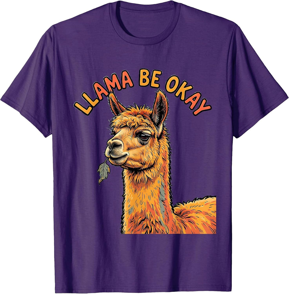 Llama Be Okay Funny Alpaca Humor Llama Lover Gift T-Shirt - Purple