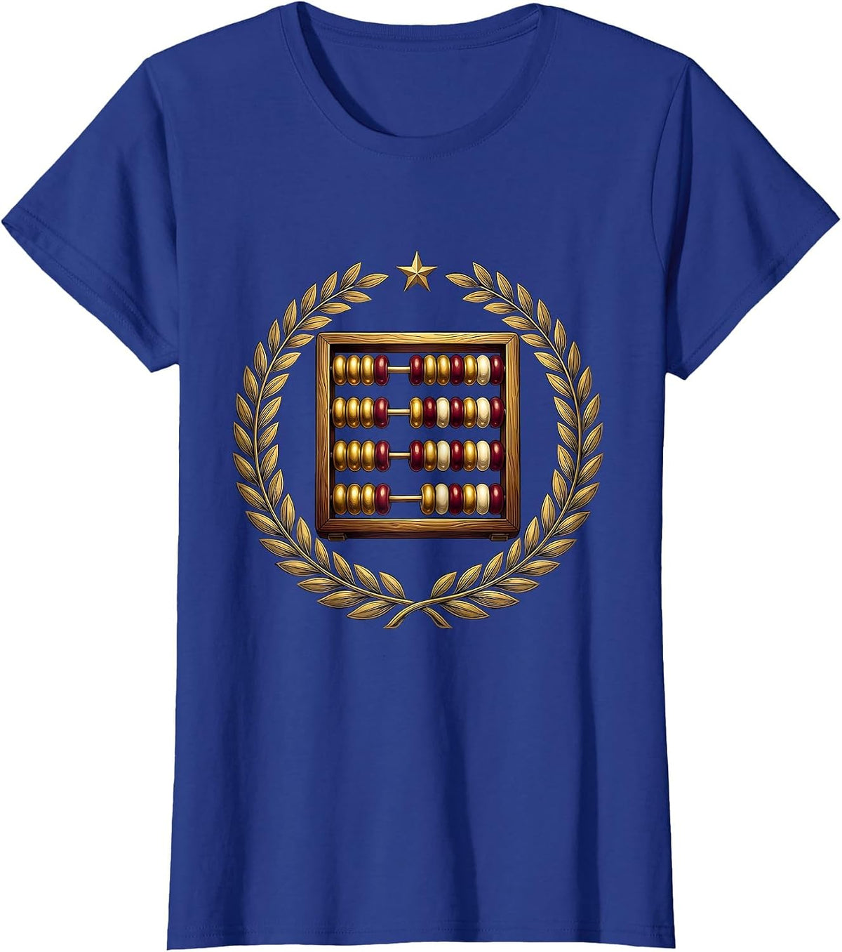 Women's Preschool Teacher Colorful Abacus Illustration T-Shirt - Royal Blue