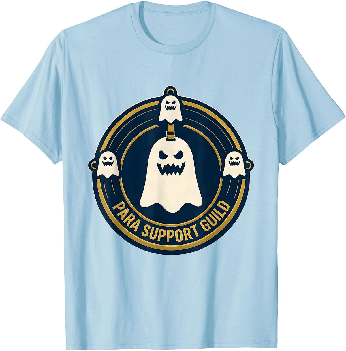 Men's Para Support Guild Ghost Para Normal Activities SPED Teacher T-Shirt - Baby Blue