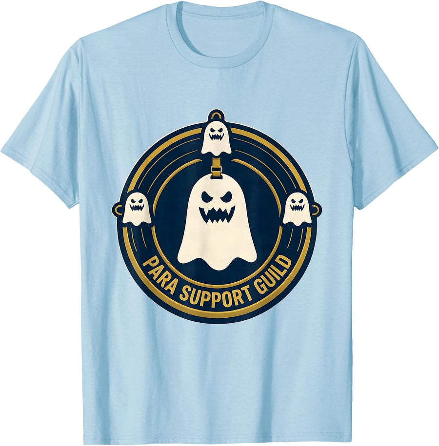 Men's Para Support Guild Ghost Para Normal Activities SPED Teacher T-Shirt - Baby Blue