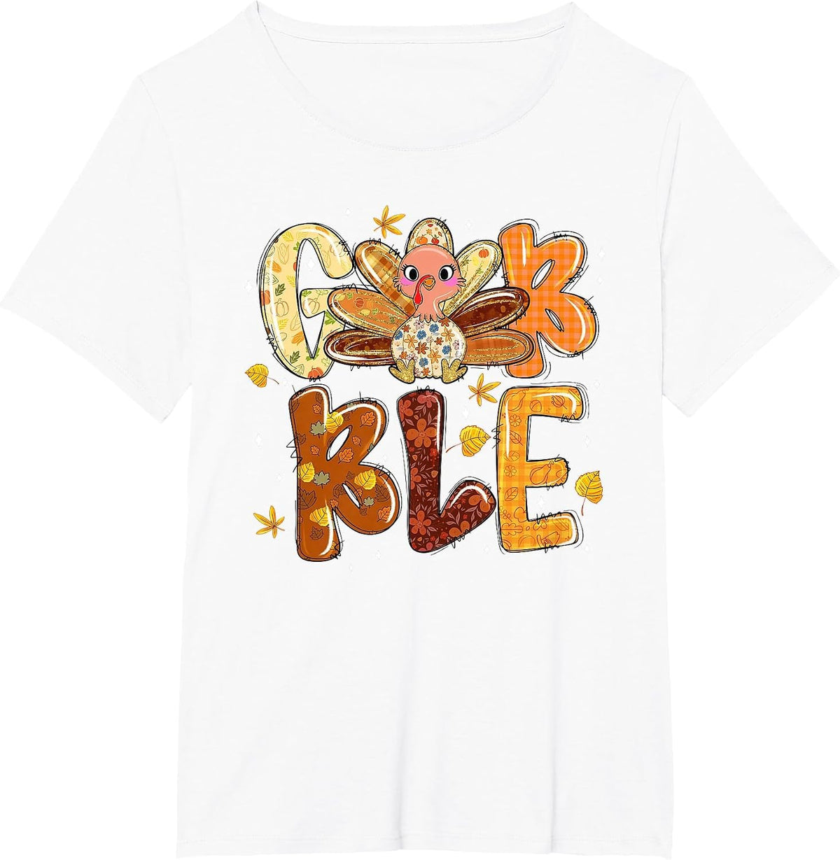 Gobble Coquette Bow Turkey Thankful Grateful Thanksgiving T-Shirt - White