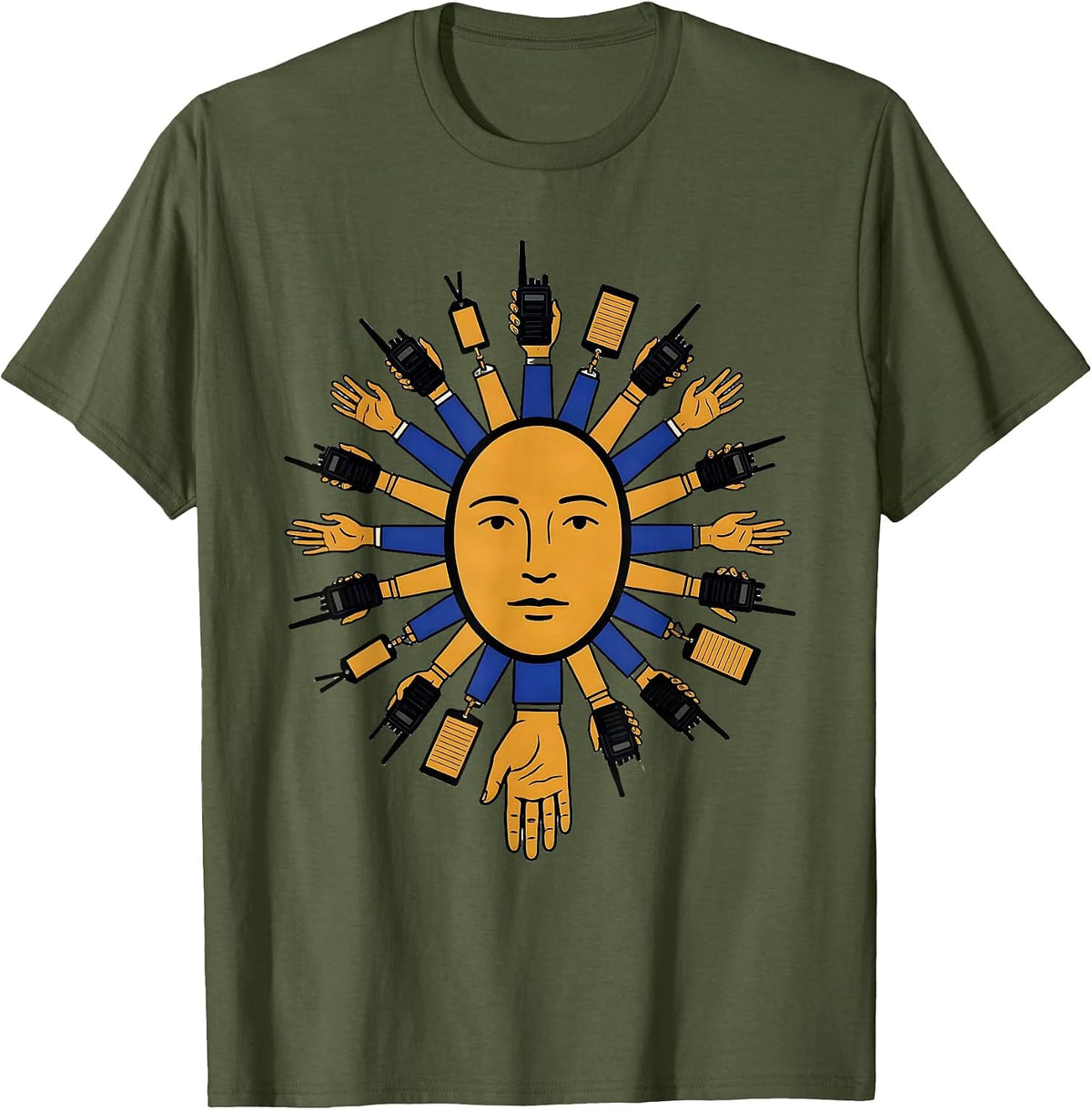Hands Full Paraprofessional Funny SPED Teacher T-Shirt - Olive Green