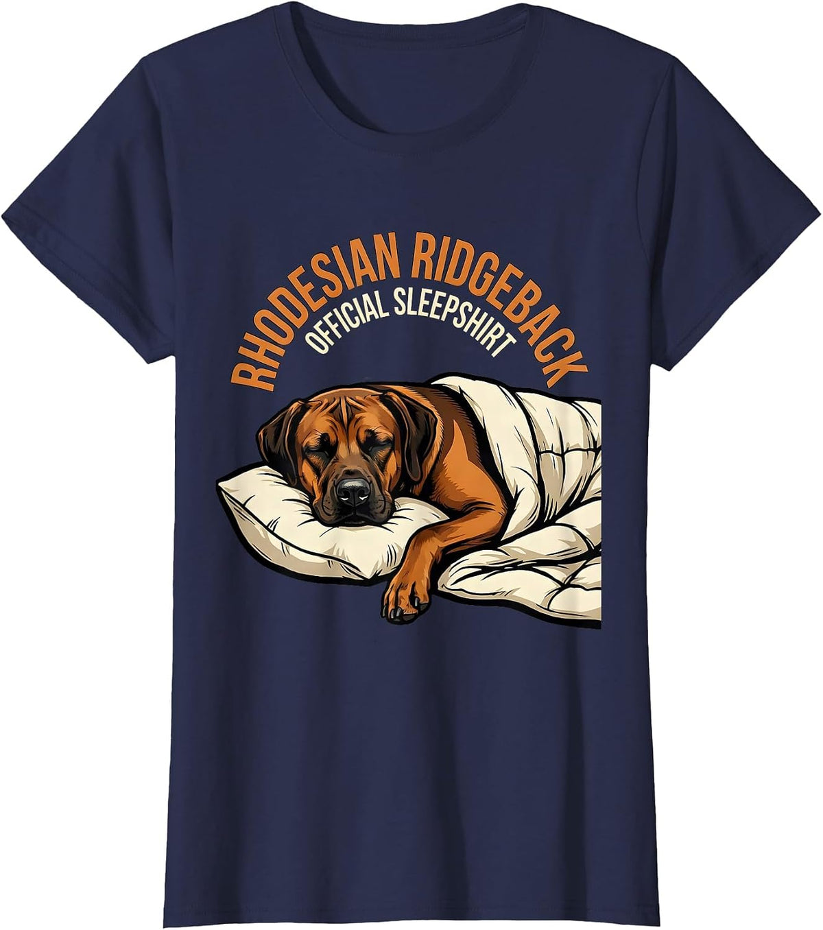 Women's Rhodesian Ridgeback Official Sleepshirt Pajamas Nightgown T-Shirt - Navy Blue
