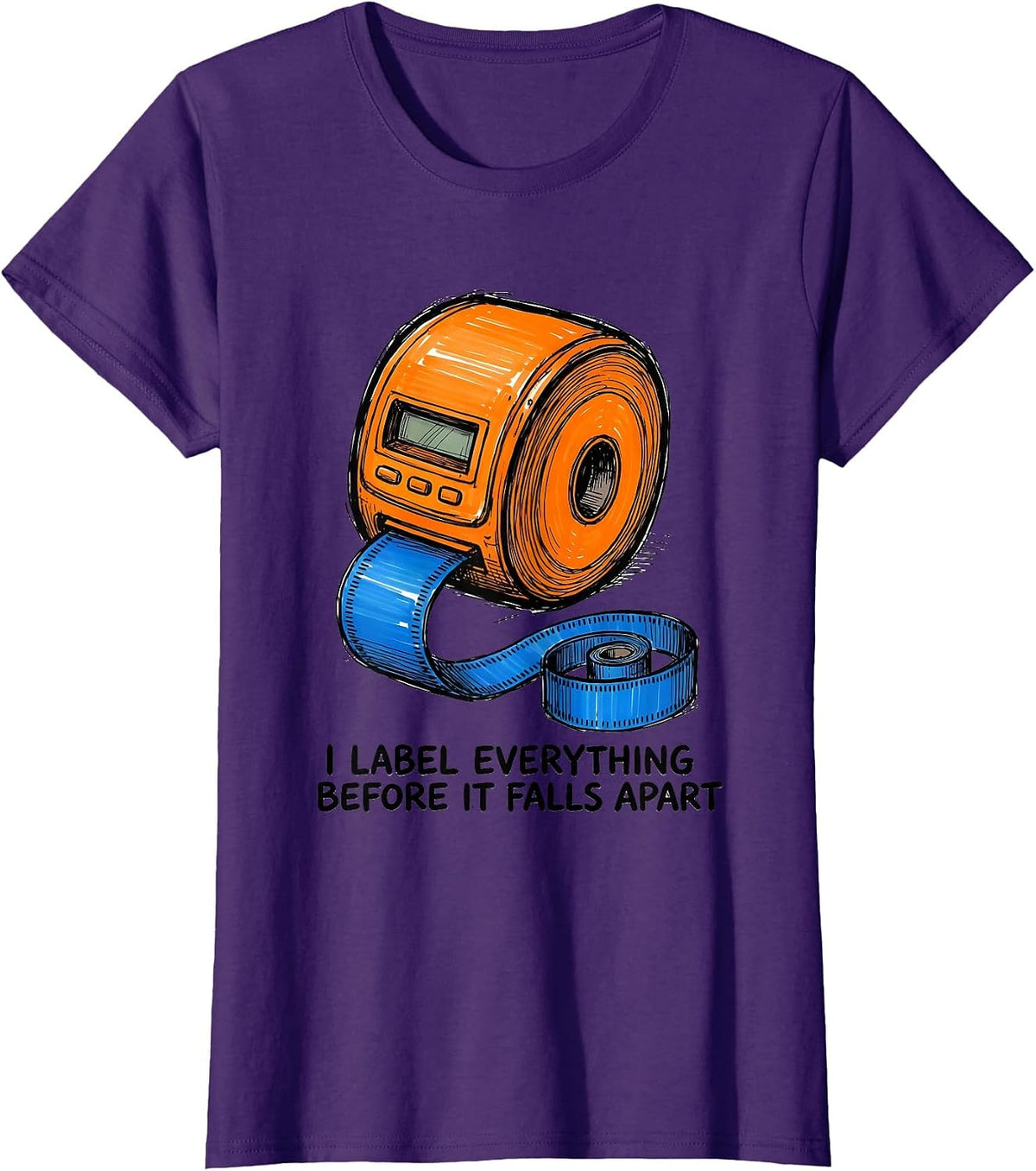 Women's I Label Everything Before It Falls Apart Special Education T-Shirt - Purple