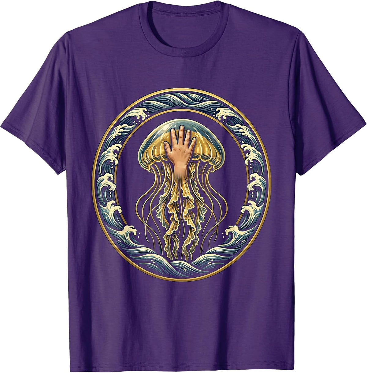 Men's Autism Awareness Child and Glowing Jellyfish Art T-Shirt - Purple