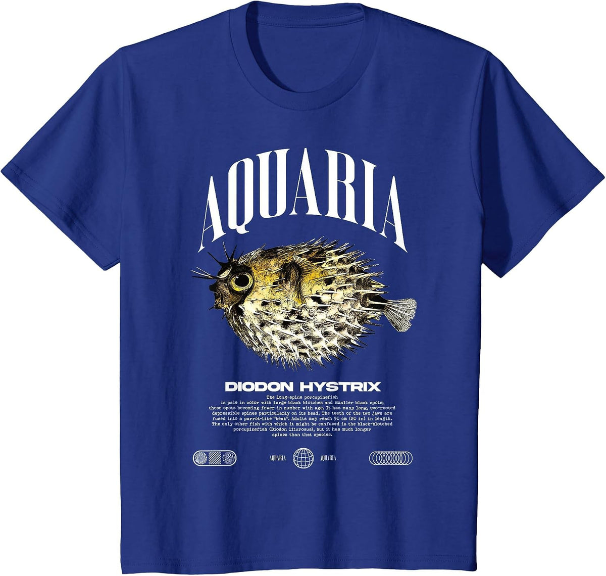 Porcupine Puffer Fish Fish Keeper Modern Streetwear T-Shirt - Royal Blue