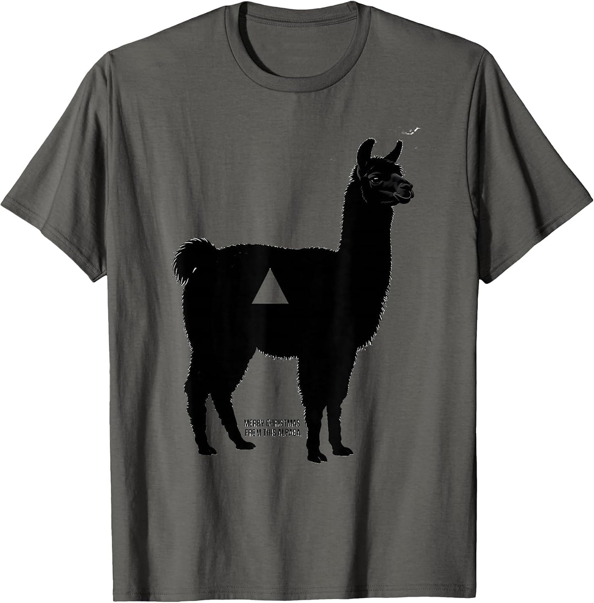 Merry Christmas From This Alpaca Funny Llama Lover Christmas T-Shirt - Asphalt Grey