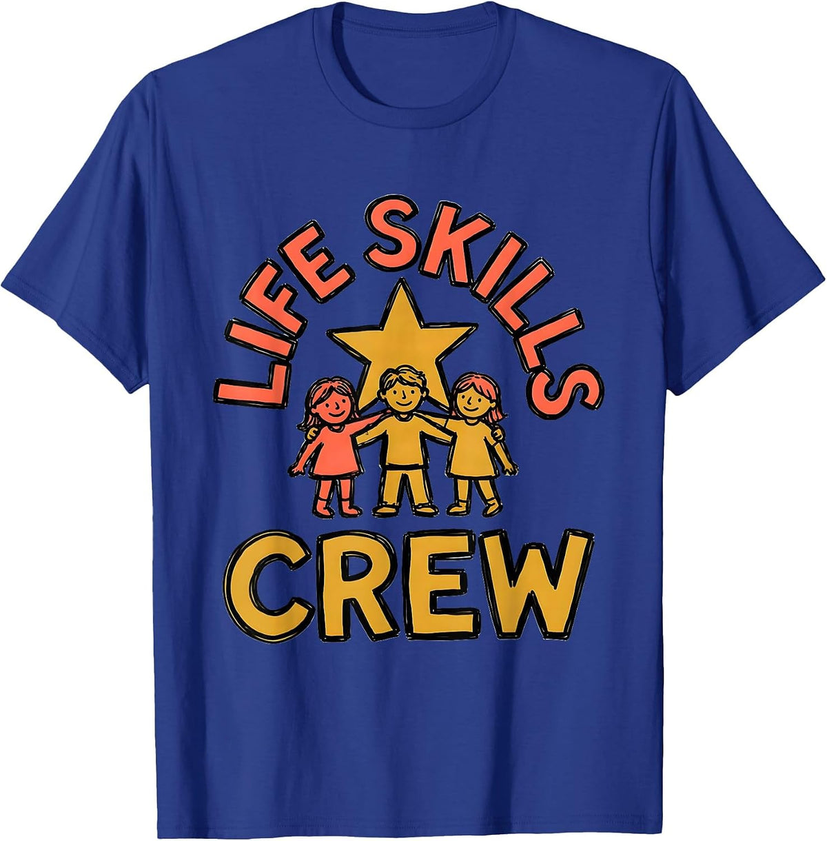 Life Skills Crew Teacher Team Back To School SPED Squad T-Shirt - Royal Blue