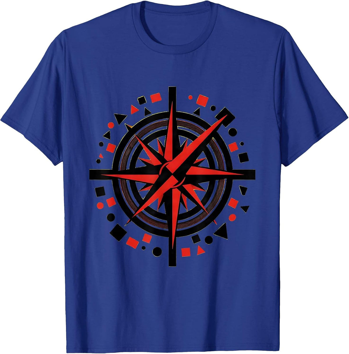 Men's Dyslexia Awareness Spinning Compass Alphabet Art T-Shirt - Royal Blue