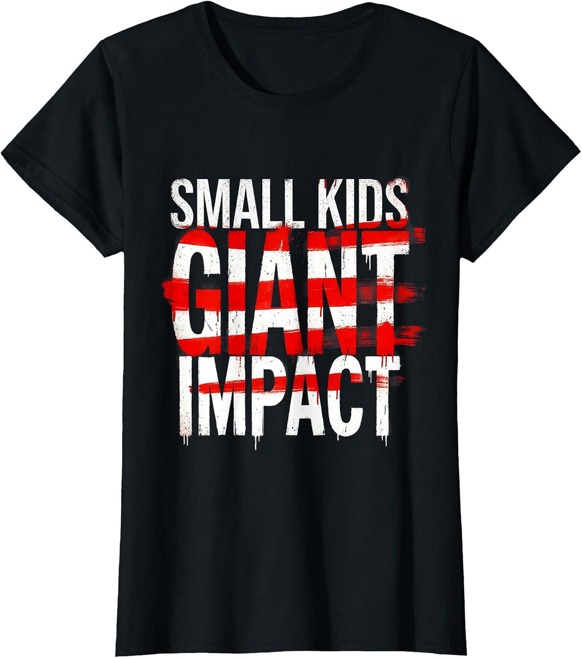 Small Kids Giant Impact Preschool Teacher Design T-Shirt - Black