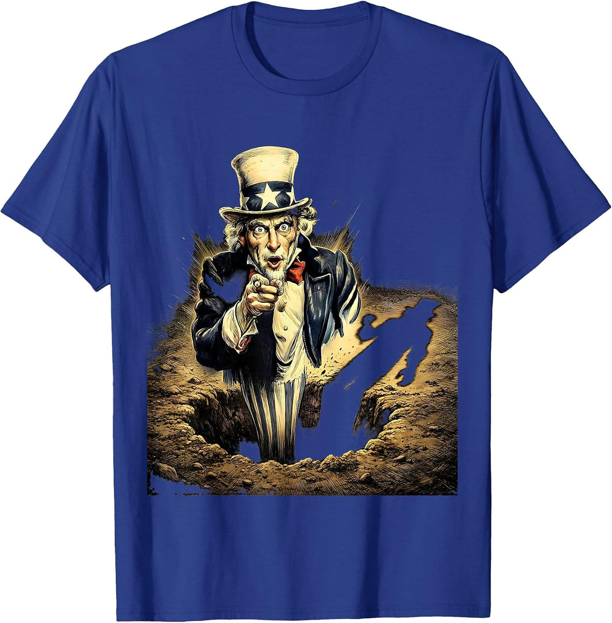 Funny Groundhog Sees Its Shadow Illustration T-Shirt - Royal Blue