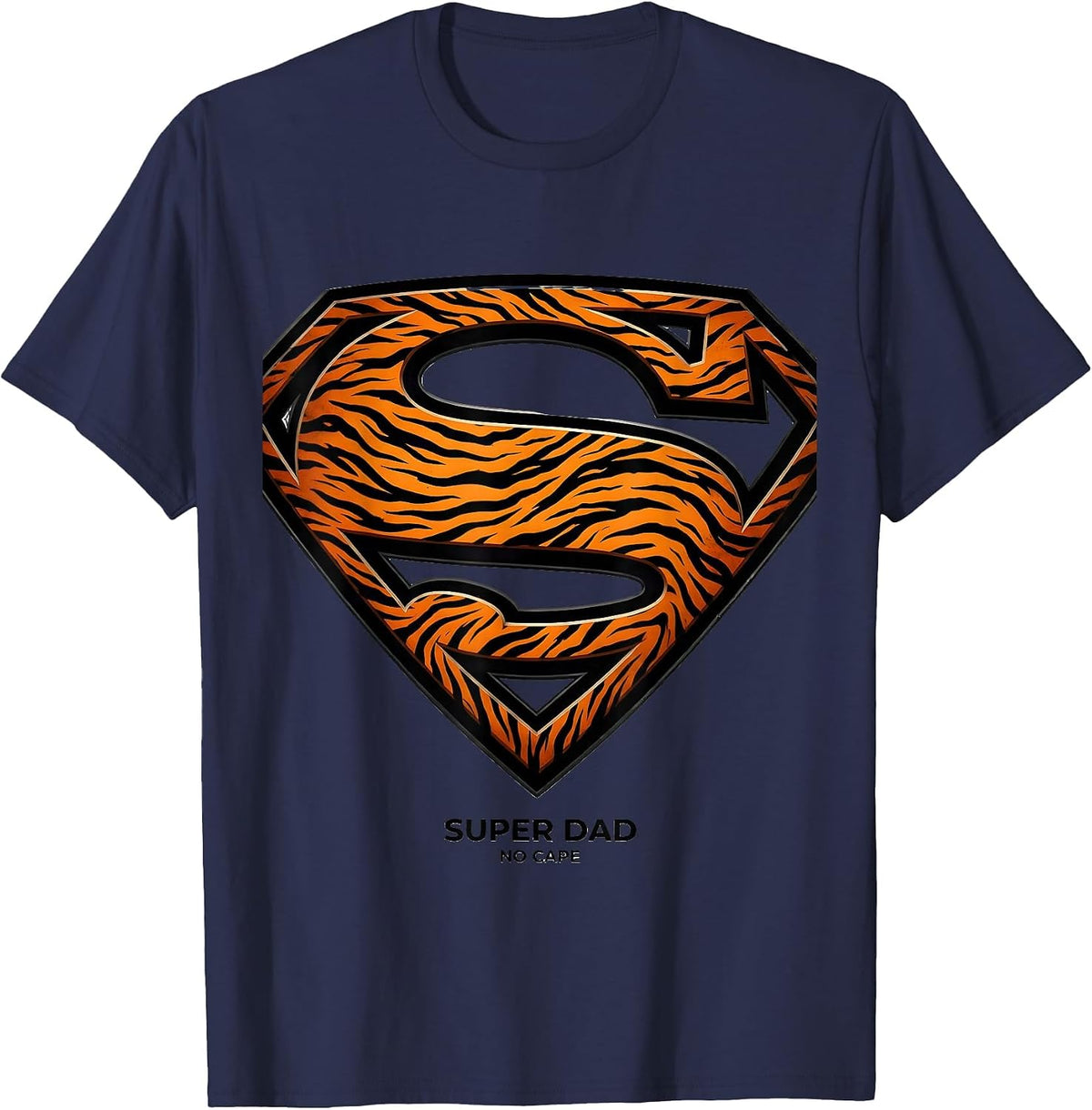 Men's Super Dad No Cape Father's Day Graphic Design T-Shirt - Navy Blue