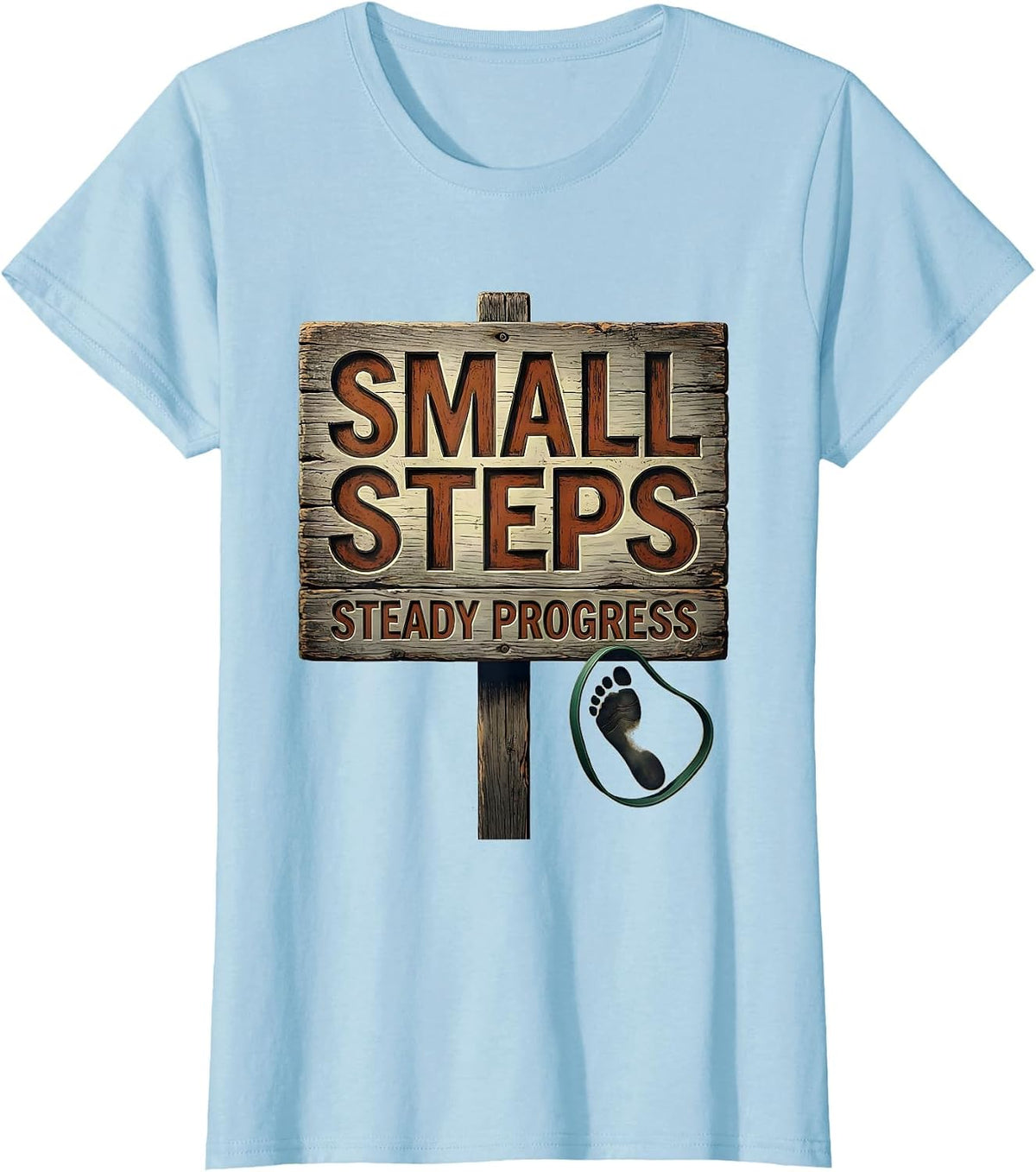 Small Steps, Steady Progress Vintage Occupational Therapy OT T-Shirt - Baby Blue