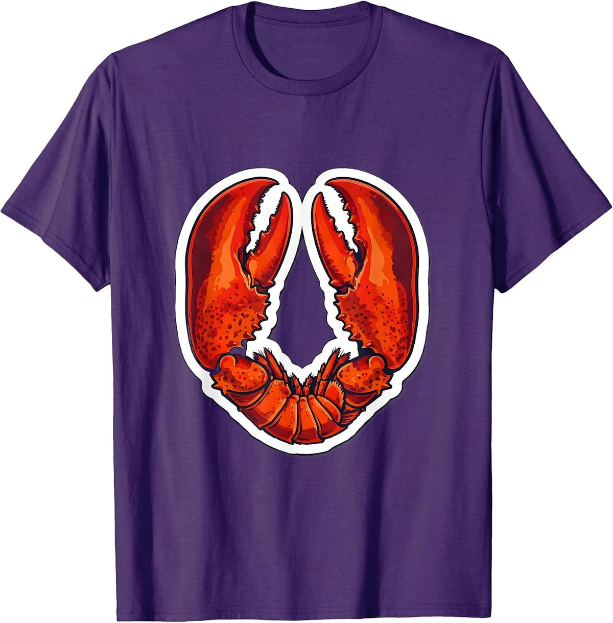 Men's Crossed Lobster Claws Graphic Design T-Shirt - Purple