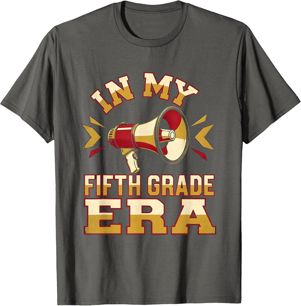 In My Fifth Grade Era Girl Tie Dye 5th Grade Back to School T-Shirt - Asphalt Grey