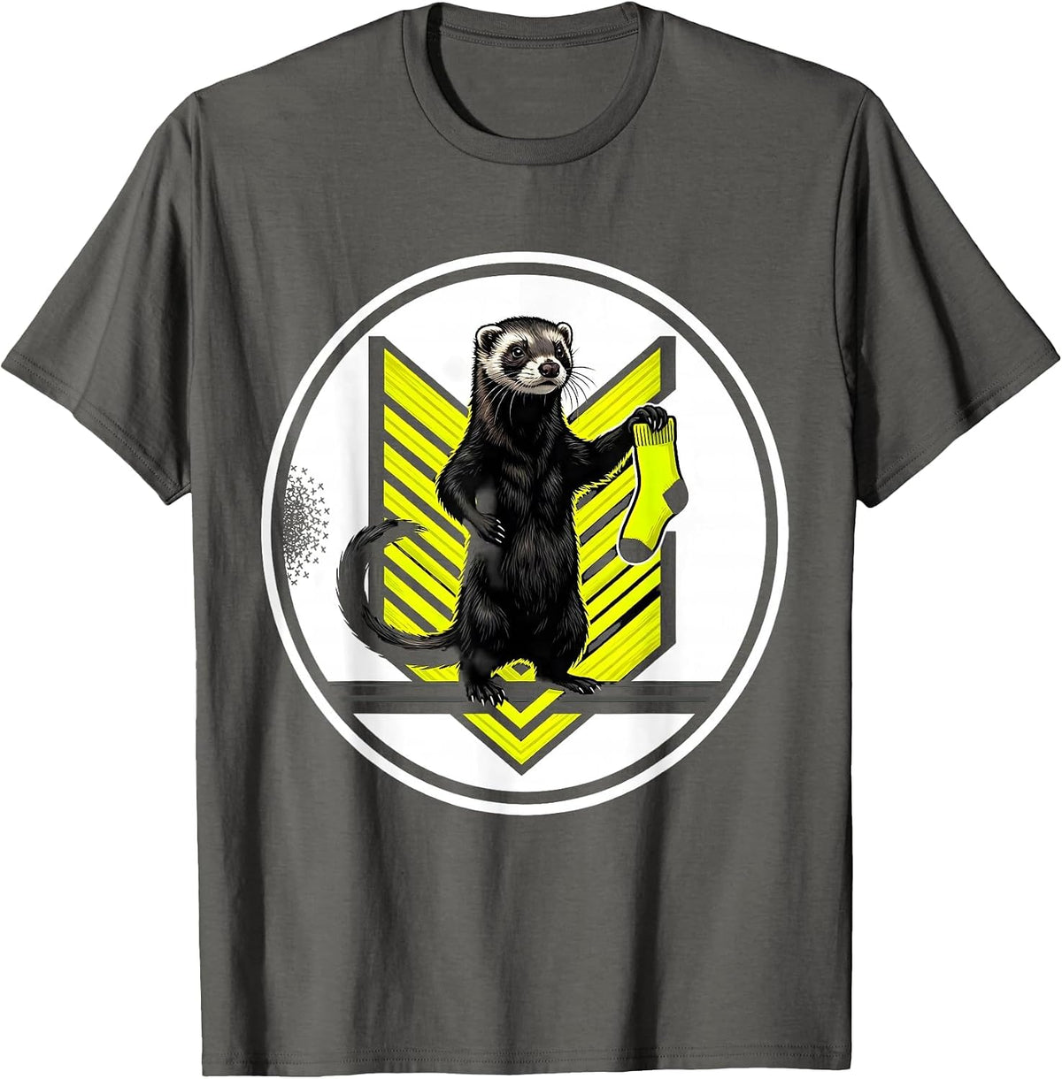Men's Ferret Sealed Badge Funny Ferret Lover Gift T-Shirt - Asphalt Grey