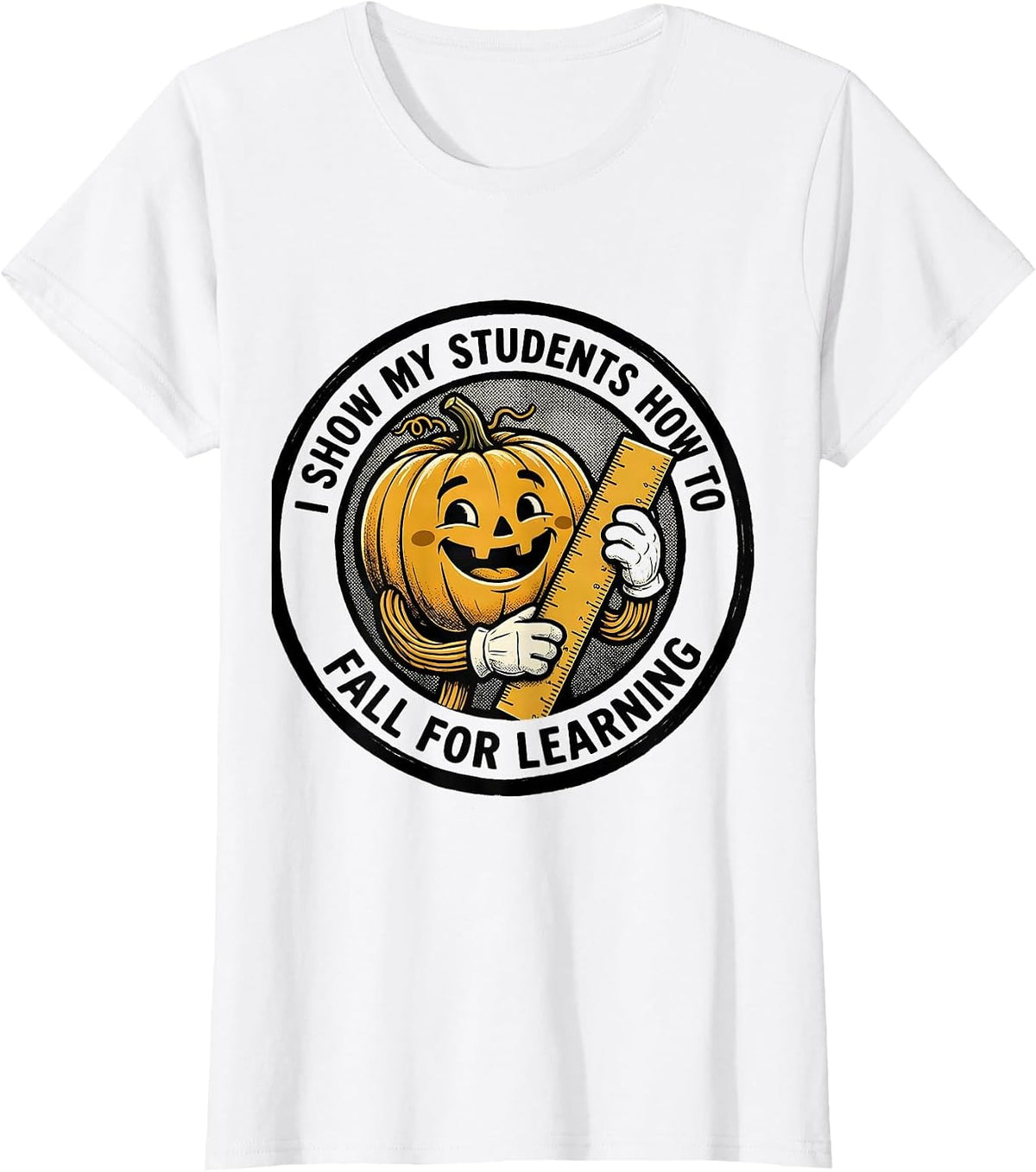 Women's I Show My Students How To Fall For Learning Retro Teacher T-Shirt - White